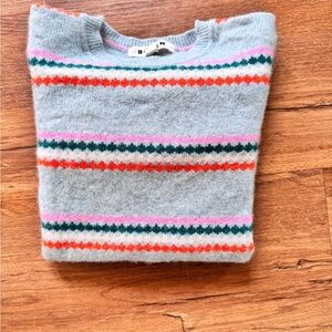 Boden Sweater with Colorful Stripes